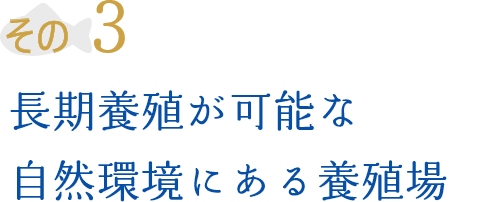 その3 長期養殖が可能な自然環境にある養殖場